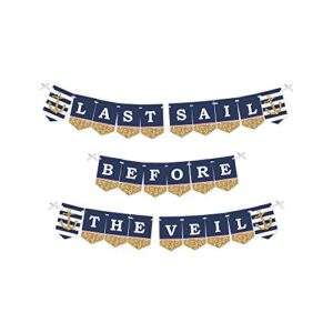 big dot of happiness last sail before the veil – nautical bridal shower and bachelorette party bunting banner – bridal and bachelorette party decorations