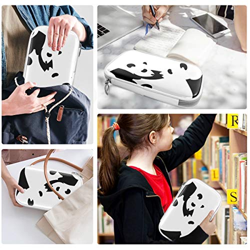 ZZKKO Panda Bear Mom Baby Pencil Bag Case Zipper Pencil Holder Organizer Stationary Pen Bag Cosmetic Makeup Bag Pouch Purse for School Office Supplies