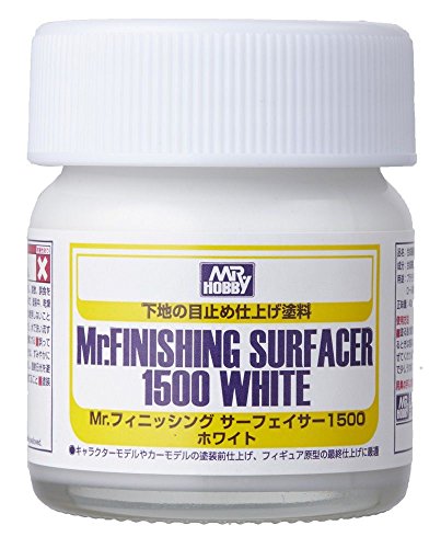 GSI Creos Mr. Hobby - Mr. Finishing Surfacer 1500 White (40ml) Bottle, Mr. Surfacer (SF291)