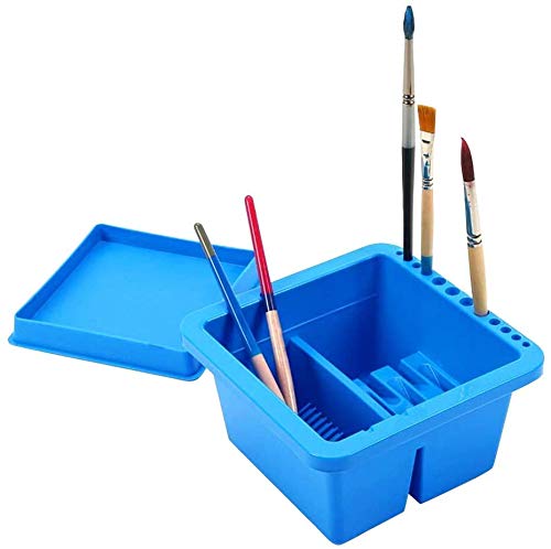 Artist Brush Washer Basin Multifunction Paint Brush Tub with Brush Holder Easy Paint Brush Cleaning and Drying