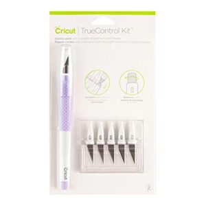 cricut truecontrol knife kit – for use as a precision knife, craft knife, carving knife and hobby knife – for art, scrapbooking, stencils, and diy projects – comes with 5 spare blades – [lilac]