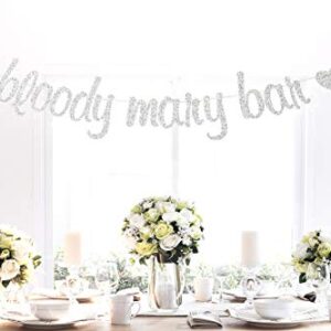 Bloody Mary Bar Banner, Wedding Bar Bunting, Bridal Shower Party Decor, Engagement Decors, Bachelorette Sign, Birthday Party Decorations, Silver Glitter