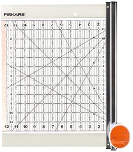 fiskars rotary ruler combo for fabric cutting, 12-inch x 12-inch,clear