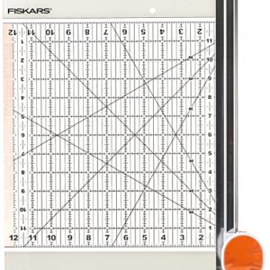 Fiskars Rotary Ruler Combo for Fabric Cutting, 12-Inch x 12-Inch,Clear