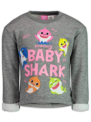 Pinkfong Baby Shark Baby Girls Long Sleeve T-Shirt Pant Set Grey/Pink 18 Months