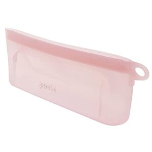 sun-star “punin portable silicone pencil case with zipper, cosmetic pouch travel pouch for office and school, water-resistant, w8.5 x h3.4 x d1.8 inch, pink