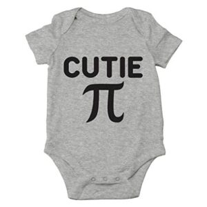 aw fashions cutie pie – math parody cute novelty funny infant one-piece baby bodysuit (12 months, sports grey)