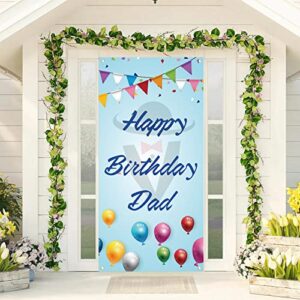 labakita blue happy birthday dad door banner, men’s birthday decorations, father birthday party banner, happy birthday banner for men