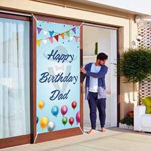 Labakita Blue Happy Birthday Dad Door Banner, Men's Birthday Decorations, Father Birthday Party Banner, Happy Birthday Banner for Men