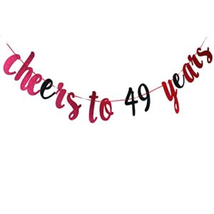 cheers to 49 years banner – happy 49th birthday decorations | perfect decoration for 49th birthday party/49anniversary celebration/ 49 anniversary decorations