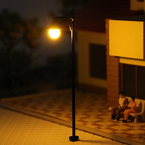 Evemodel LYM22 10pcs Model Railway Train Lamp Post 6.5cm or 2.56inch Street Lights HO OO Scale LEDs New