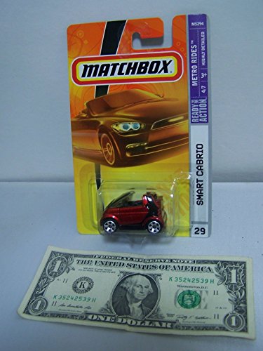 Matchbox Red Smart Car Cabrio - Ready For Action - Metro Rides # 29 - 2008 ,#G14E6GE4R-GE 4-TEW6W201700