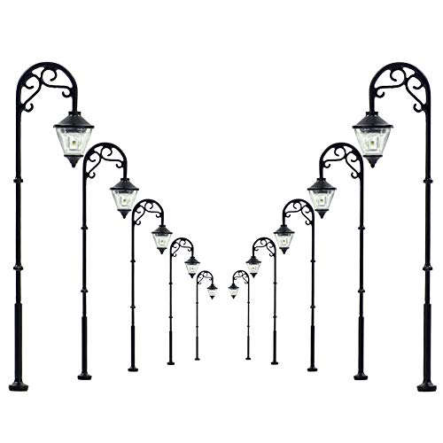 LYM55 10pcs Model Railway Lamppost Lamps HO Scale 63mm or 2.48inch Street Lgihts LEDs