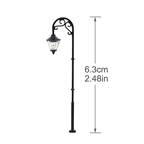 LYM55 10pcs Model Railway Lamppost Lamps HO Scale 63mm or 2.48inch Street Lgihts LEDs