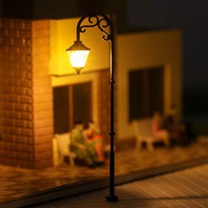 LYM55 10pcs Model Railway Lamppost Lamps HO Scale 63mm or 2.48inch Street Lgihts LEDs