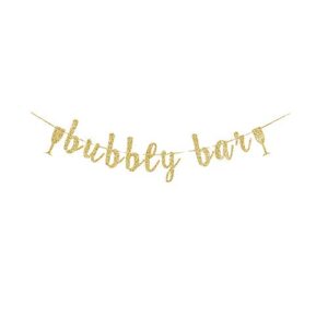 bubbly bar banner, gold gliter paper sign decors for bubbly/wine/champagne party