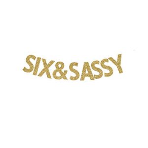 Six&Sassy Banner, Kids/Little Girls' 6th Birthday Sign, No Color, Size No Size