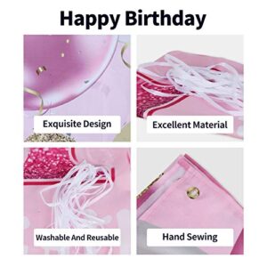 PAKBOOM Happy 5th Birthday Backdrop Banner - 5 Birthday Party Decorations Supplies for Girls - Pink 3.9 x 5.9ft