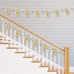 Big Dot of Happiness First Communion Elegant Cross - Religious Party DIY Decorations - Clothespin Garland Banner - 44 Pieces