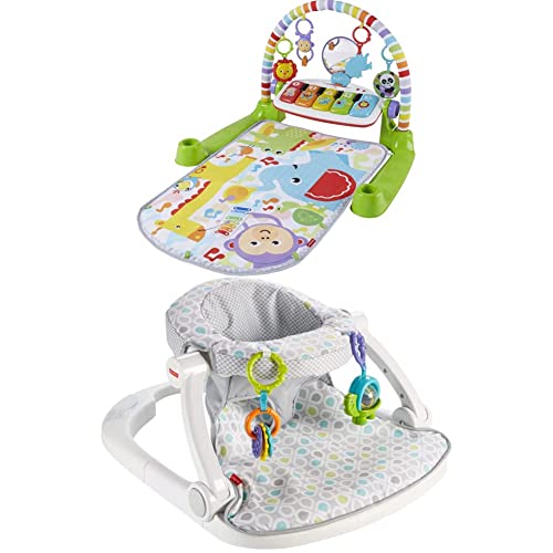 Fisher-Price Deluxe Kick 'n Play Piano Gym, Green, Gender Neutral (Frustration Free Packaging) Sit-Me-Up Floor Seat