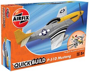 airfix quickbuild p-51d mustang airplane brick building plastic model kit j6016