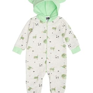 Star Wars Baby Yoda New Born Infant Boys' Long Sleeve Fleece Hooded Romper Bodysuit Printed 24 Months