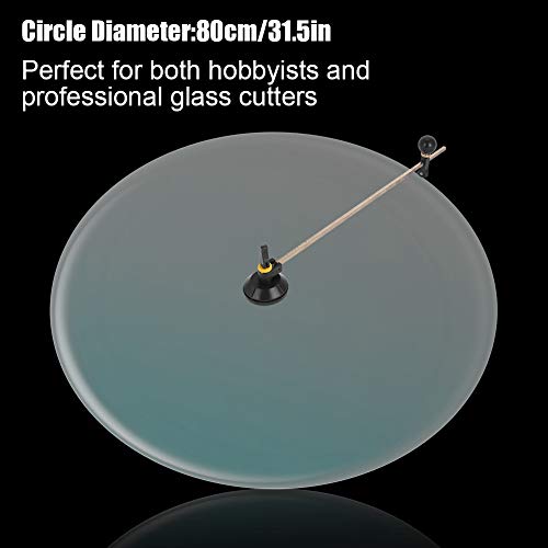 Heavy-Duty Glass Cutter, 6 Wheel Compasses Circular Cutting Cutter with Suction Cup Circle(80cm)