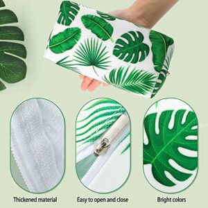 2 Pieces Tree Leaves Pencil Case Large Capacity Canvas Pencil Bag Aesthetic Pencil Case Stationary Cute Pencil Pouch Makeup Cosmetic Bag with Zipper for Kids Boys Girls Student Women Men School Office