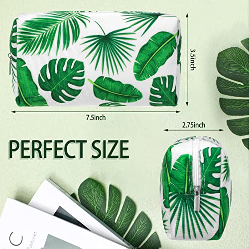 2 Pieces Tree Leaves Pencil Case Large Capacity Canvas Pencil Bag Aesthetic Pencil Case Stationary Cute Pencil Pouch Makeup Cosmetic Bag with Zipper for Kids Boys Girls Student Women Men School Office