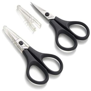 beaditive lightweight sewing and embroidery scissors set (2 pc) | sewing, embroidery, paper cutting, crafting | stainless steel | protective cover (3.5 in)