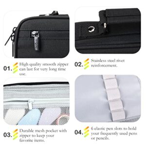 iSuperb Portable Big Pencil Case Large Capacity Pencil Pouch Compartments Pen Bag Zipper Stationery Organizers Bags Makeup Cosmetic Bag for Women