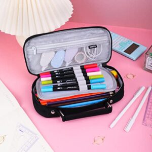 iSuperb Portable Big Pencil Case Large Capacity Pencil Pouch Compartments Pen Bag Zipper Stationery Organizers Bags Makeup Cosmetic Bag for Women