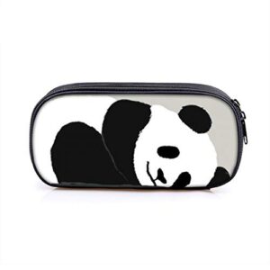 abcsea 1 piece cute panda portable pencil case, large capacity pencil case, pen case large, bag pouch with zip for school students and office (style 2)