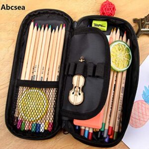 Abcsea 1 Piece Cute Panda Portable Pencil case, Large Capacity Pencil case, Pen case Large, Bag Pouch with Zip for School Students and Office (Style 2)