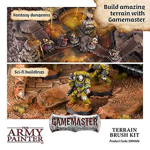 The Army Painter Gamemaster: Terrain Miniature Acrylic Paint Brush in Four Sizes- Terrain Detail Paint Brush, Fine Paint Brush, Model Paint Brush Set for Terrains & Tiles & Wargaming Terrain