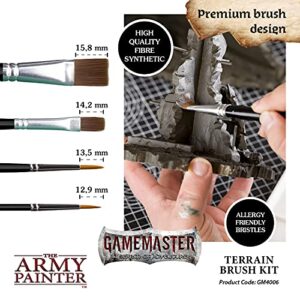 The Army Painter Gamemaster: Terrain Miniature Acrylic Paint Brush in Four Sizes- Terrain Detail Paint Brush, Fine Paint Brush, Model Paint Brush Set for Terrains & Tiles & Wargaming Terrain