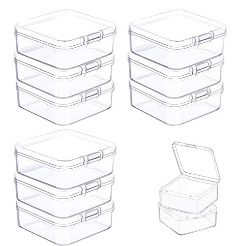 KRISMYA Plastic Clear Small containers,30 Pcs Mini Beads Storage Containers Box Plastic Storage Cases Transparent Boxes with Hinged Lid for Storage of Small Items, Crafts, Jewelry, Hardware