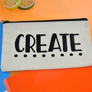 14Pieces 8 x 5 Inch Blank Craft DIY Canvas Bags with 20 Pieces 12x 10inch Black Heat Transfer Vinyl Canvas Makeup Bag Multipurpose Travel Toiletry Pouch Cosmetic Pen Bag (34Pieces…