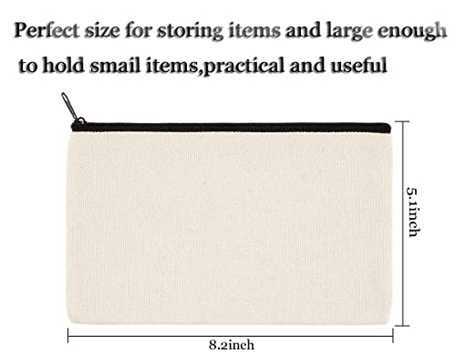 14Pieces 8 x 5 Inch Blank Craft DIY Canvas Bags with 20 Pieces 12x 10inch Black Heat Transfer Vinyl Canvas Makeup Bag Multipurpose Travel Toiletry Pouch Cosmetic Pen Bag (34Pieces…