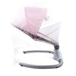 TFCFL Baby Swings for Infants, Foldable Infant Swing Chair Baby Bouncer 4-Speeds with Music Speaker, Remote Control, Netting, Hanging Toys, Seat Cover, Pillow or 0-12 Months Newborn Babies (Pink)