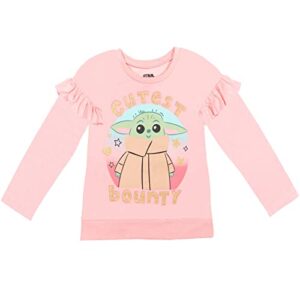 Star Wars Baby Yoda Little Girls T-Shirt and Leggings Outfit Set Pink/Green 6-6X