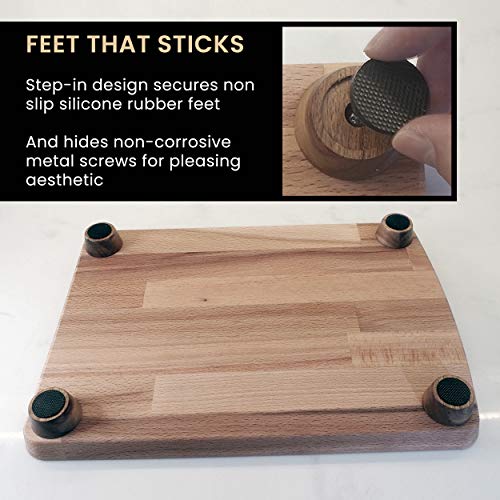 Carpenter Woods Wooden Cutting Board Feet - Cutting Board Kit - wood cutting board feet with silicone rubber feet for cutting board unfinished cutting board Butcher block cutting board feet silicone