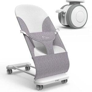 baby-bouncer-seat-for-infants: portable bouncer for babies 0-6 months：infant bouncers & rockers： baby rocker for infants with removable wheels: adjustable multi position infant bouncer seat
