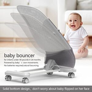 Baby-Bouncer-Seat-for-Infants: Portable Bouncer for Babies 0-6 Months：Infant Bouncers & Rockers： Baby Rocker for Infants with Removable Wheels: Adjustable Multi Position Infant Bouncer Seat