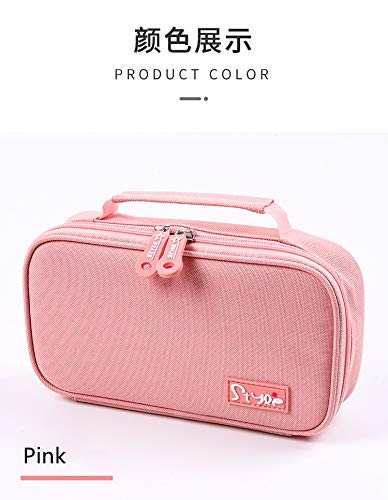 Pencil Case Large Capacity Pen Case School Large Storage Pencil Pouch Organizer case (Pink)…