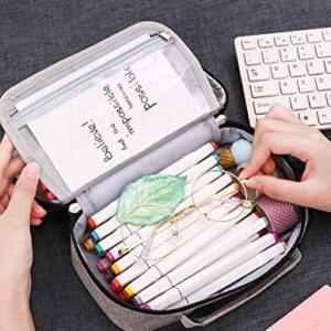 Pencil Case Large Capacity Pen Case School Large Storage Pencil Pouch Organizer case (Pink)…