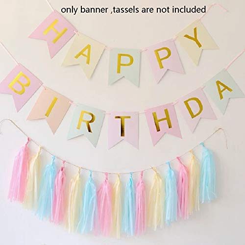 Happy Birthday Banner Girls Party Decorations, Pink&Green&White Girls Birthday Wall Banner, Mint & Pink Banner Garland for Girl Women Birthday Party Decorations Supplies