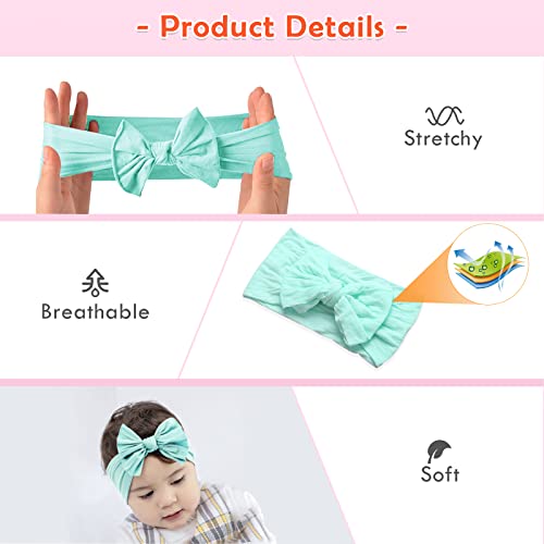 20PCS Baby Nylon Headbands,Bow Holder for Girls Hair Bows,baby essentials for newborn,Hair Accessories for Baby Girls