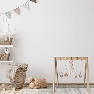 ECOADE Wooden Play Gym - Activity Gym for Baby with 4 Hanging Wooden Baby Toys and 1 Bunny Rattle, Gender Neutral Boho Nursery Decor, Minimalist Baby Nursery