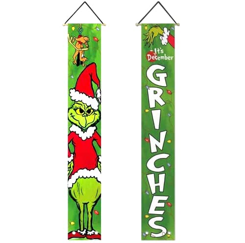 Christmas decorations. This is the December porch sign. Front Yard Kids Party Banner Hang banners for indoor and outdoor parties in the yard during the Christmas and winter holidays. (Style 1)